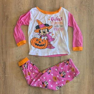 Disney Minnie Mouse Cutest Pumpkin in the Patch Halloween Fall PJs Set Size 4t
